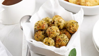 Sage and Onion Stuffing Balls Recipe: Simple Vacation Facet Dish