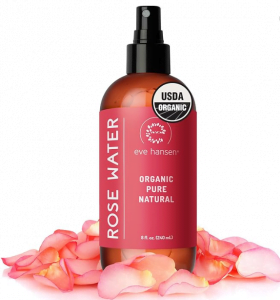 Eve Hansen Organic Rose Water Spray for Face | Huge 8 oz Rosewater Face Toner and Makeup Setting Spray | Soothing Neck and Face Mist to Reduce Eye Puffiness, Dark Circles and Redness