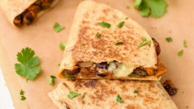 Candy Potato Black Bean Quesadillas