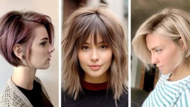 Plunging bob cut with bangs: 20 trendy feminine hairstyle ideas in 2024