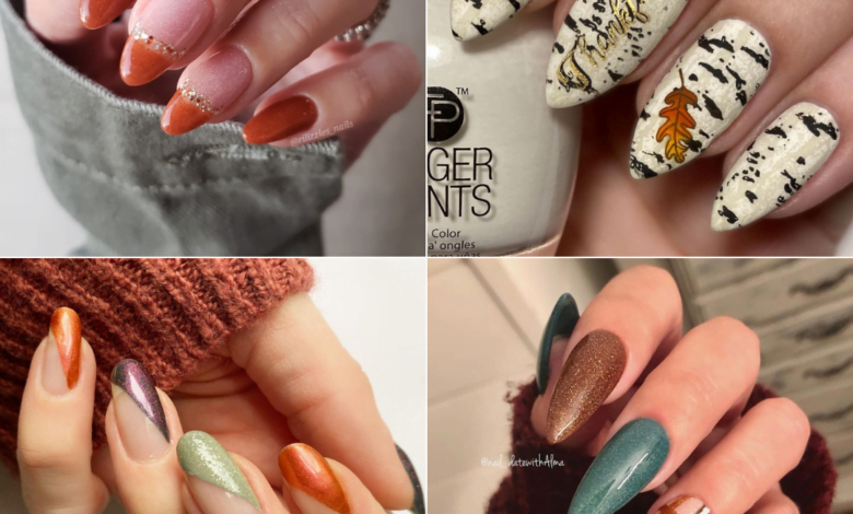 20+ Lovely Thanksgiving Nail Ideas for This Fall